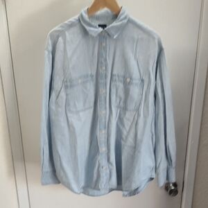 GAP Light Blue Women's Casual Button Down Shirt